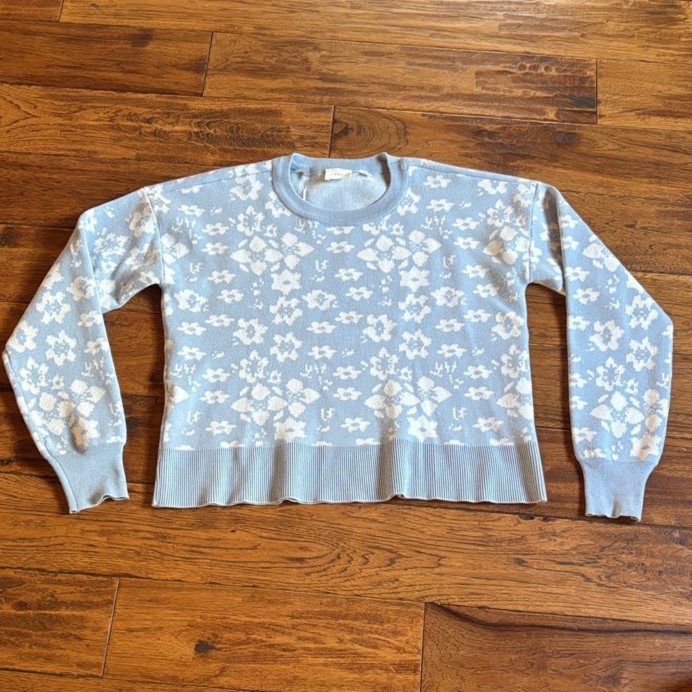 Light Blue Floral Sweater